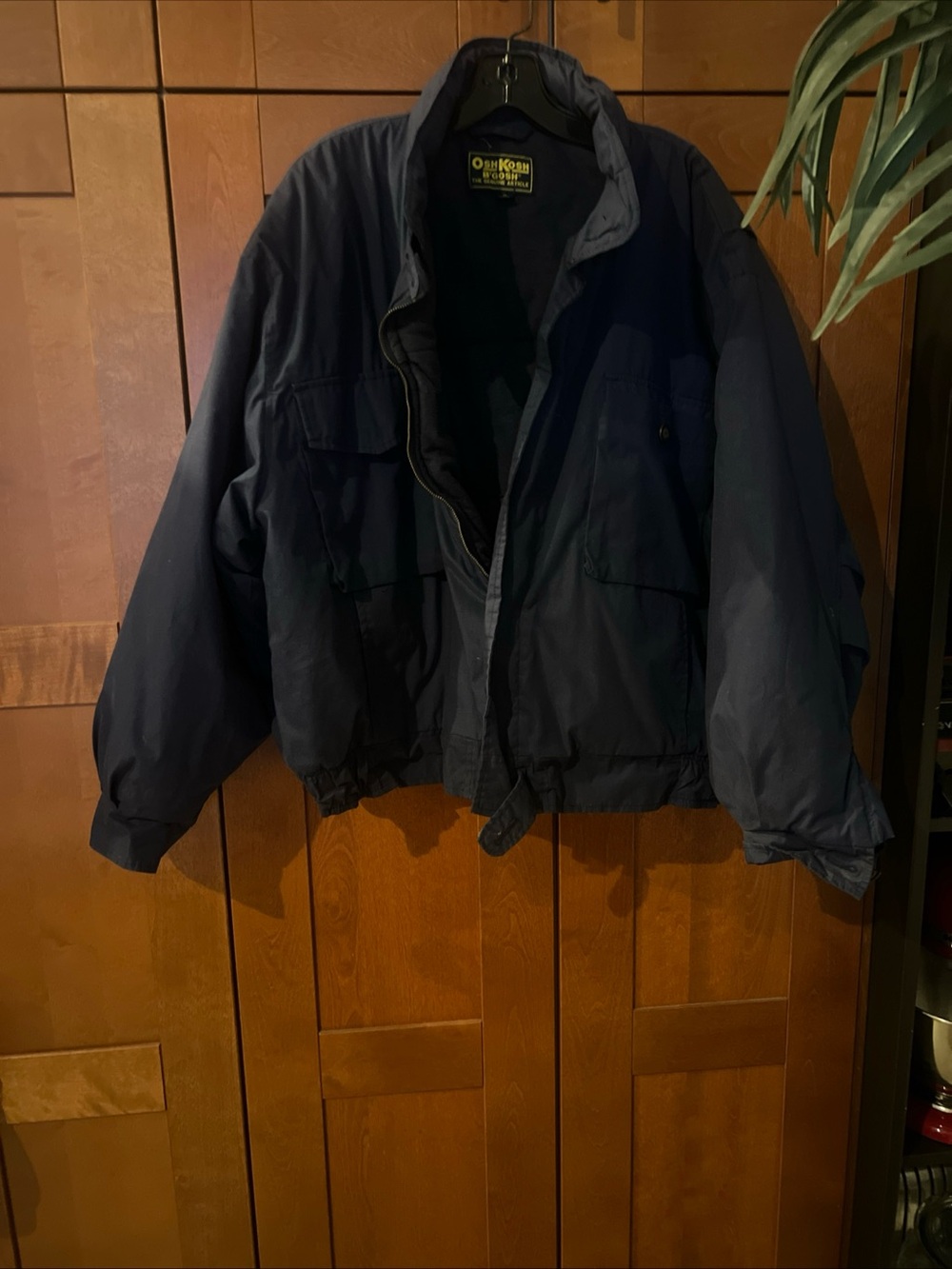 Vintage 70s Navy Blue OshKosh B’Gosh Lined Utility Jacket Size XL